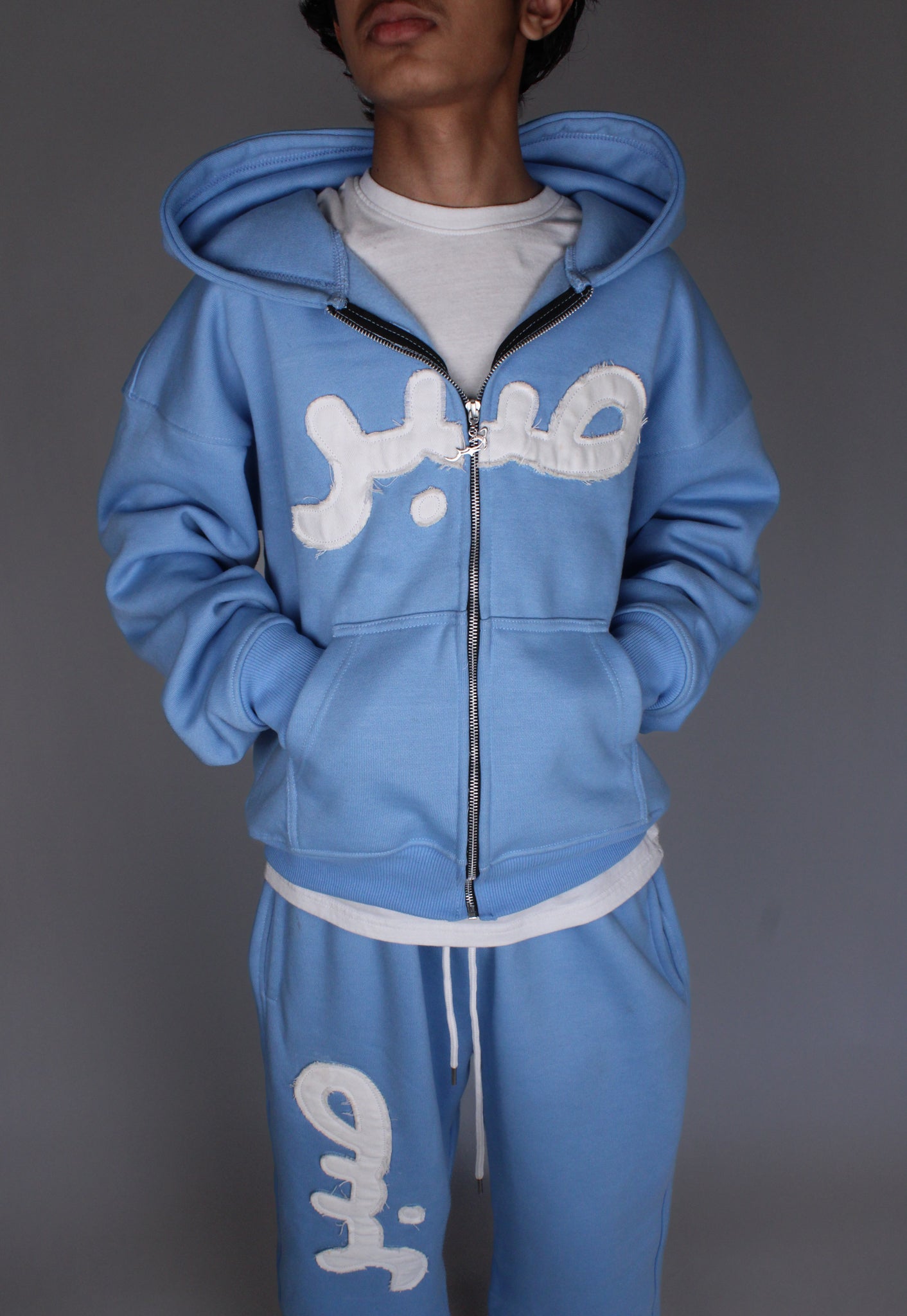 Baby Blue Distressed Sabr Hoodie