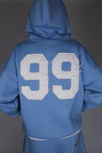 Blue Distressed Zip-Up & Sweatpants bundle