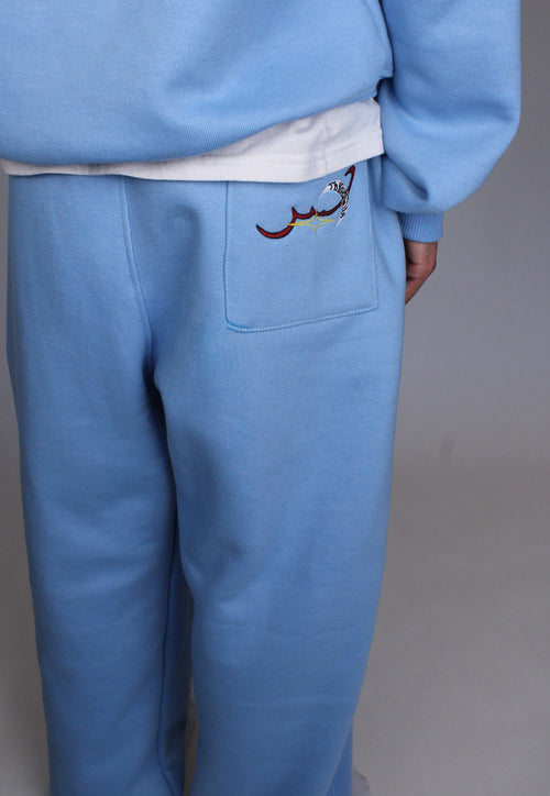 Baby Blue Distressed Sabr Sweatpants