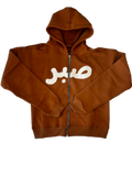 Brown Distressed Sabr Zip-Up